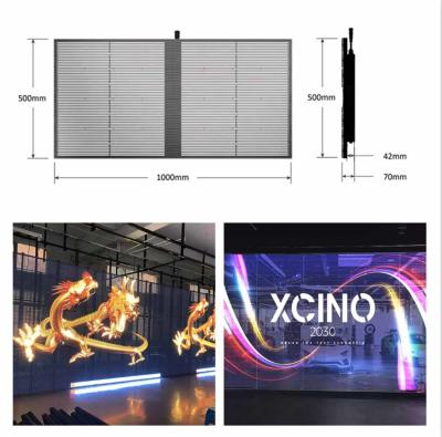 China Frameless LED Mesh Facade P3.91 - 7.82mm 3840Hz High Refresh Rate Aluminum Cabinet for sale
