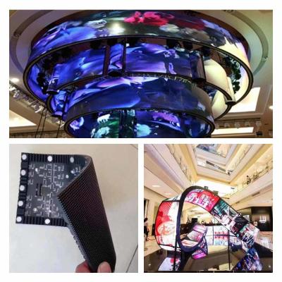 China Indoor P3mm Curved LED Screen Soft LED Module 2880Hz Front Magnetic Maintenance for sale