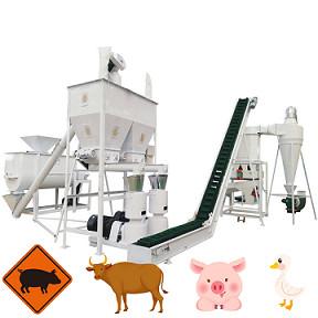 China Capacity 500kg To 2000kg Per Hour chicken cattle sheep feed Animal Feed pellet machine Feed Pellet Production Line for sale