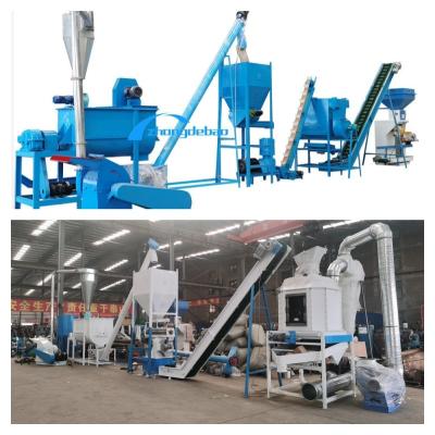 China 1-2t/h animals poultry chickens Feed Pellet Production Line with CE Certificate for sale