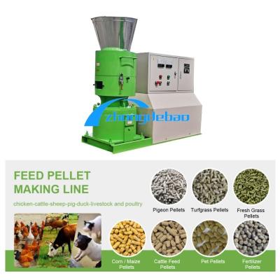 China 100-1200 Kg/Hour Feed Pellet Mill With Electric Motor Or Diesel Engine for sale