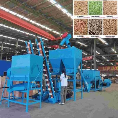 China A1 Standard Feed Pellet Production Line 1-20t/H For Animal Feed Processing for sale