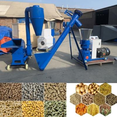 China 100-1200kg/H Animal Feed Pellet Maker Flat Die Pellet Mill 1-12mm Final Pellet Size for sale