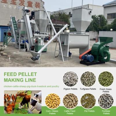 中国 1-5 Ton/H Ring Die Pellet Cattle Feed Machine Pellet Making Machine For Cattle Feed 販売のため