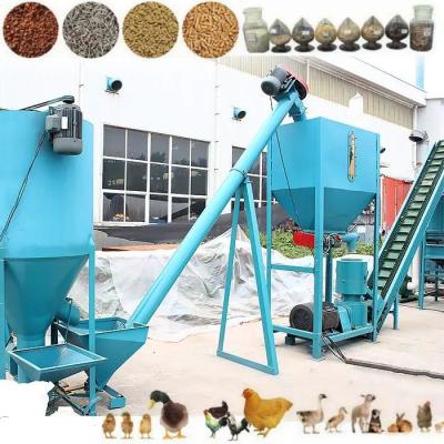 China 1T/H Livestock Feed Pellet Production Line Animal Food Poultry Feed Making Machine zu verkaufen
