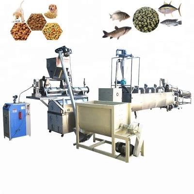China Wet Fish Feed Production Line Double Screw Floating Feed Extruder Machine Te koop