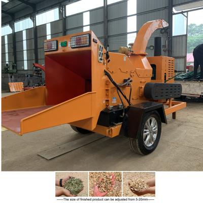 China Hot sale hydraulic diesel engine chipper wood diesel wood log branch shredder machine for sale
