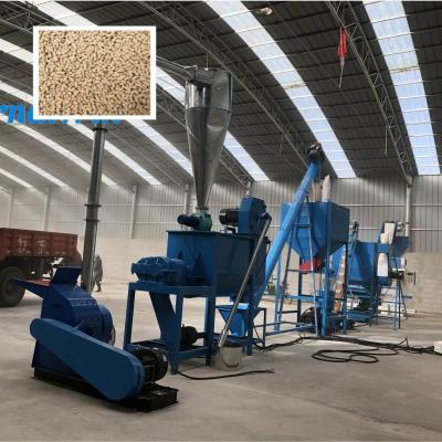 China Flat Die 1-2t/H Poultry Animal Feed Pellet Production Line Pelletizer for sale