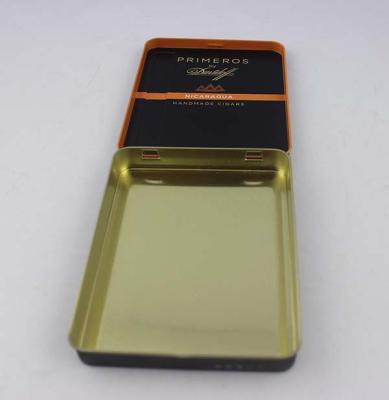 China Tinplate Black Cigarette Tin Box CYMK Printing Thickness 0.2mm for sale