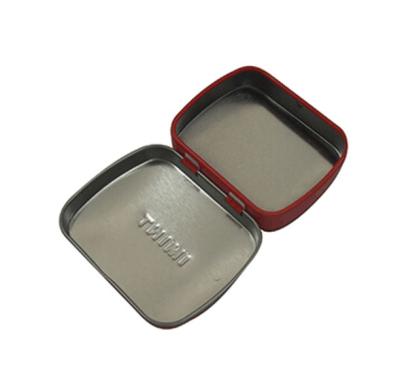 China 4C Printed Exterior Rectangular Little Chocolate Tin Box With Embossed Lid for sale