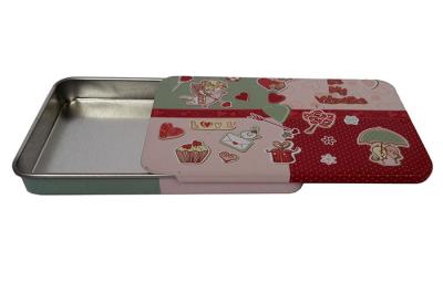 China OEM Rectangle Sliding Tin Candy Containers With Green Tea Flavor for sale