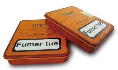 China Caja metálica impresa color de Fumer Tue 4 de los puritos de señoritas de los envases 20 de la lata del tabaco de Bogart en venta