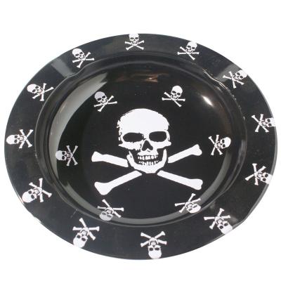 China Printed Round Black Metal Tin Plate Serving Tray For Food / Water for sale