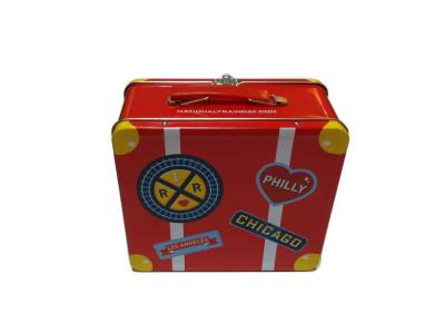 China Red Painting Metal Tin Lunch Box For Medicine , Thickness 0.23mm for sale