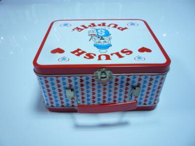 China Tinplate Rectangle Metal Tin Lunch Box For Food / Candy / Cake for sale
