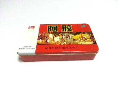 China Red Printed Square Tin Containers With Cover / Lid , Thickness 0.23mm for sale