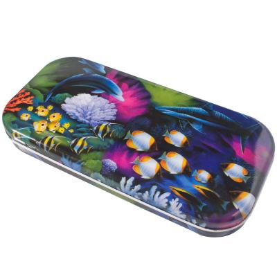 China Painted Square Pencil Tin Box Canister For Eraser / Pen / Knife for sale