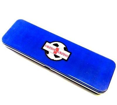 Chine Cas stationnaire en métal de crayon de bidon de rectangle bleu de boîte pour le bureau, fer-blanc de 0.23mm à vendre