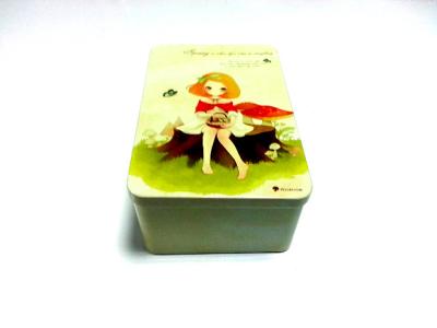 China Caja cuadrada coloreada inconsútil del metal de los envases del caramelo de la lata para la torta, hojalata de 0.23m m en venta