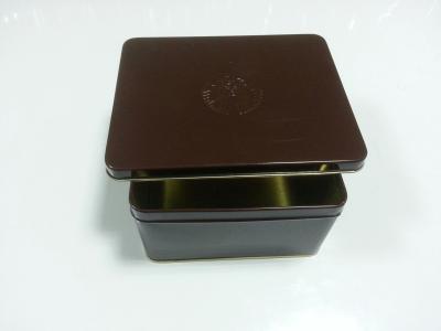 China Metal Black Square Tin Containers , Printed Food Cans / Medicine Boxes for sale