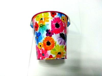 China Handle Gift Metal Tin Bucket 4 Colors Printing Customized With Dot for sale
