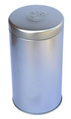 China Plain Silver Tin Tea Canisters Dia80 x 55hmm , Awesome Tea Packaging Tin Box for sale