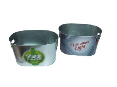 China Galvanized Oval Metal Tin Ice Bucket for sale