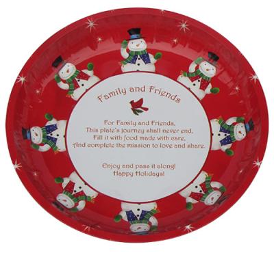 China Christmas Round Tin Serving Trays for sale