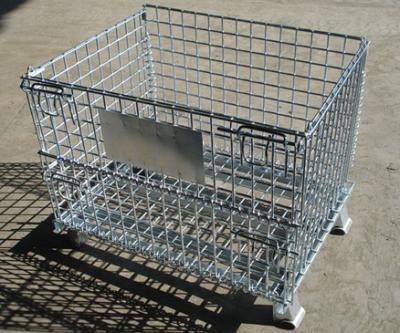 China Heavy duty foldable storage rigid matel welded wire cage for sale