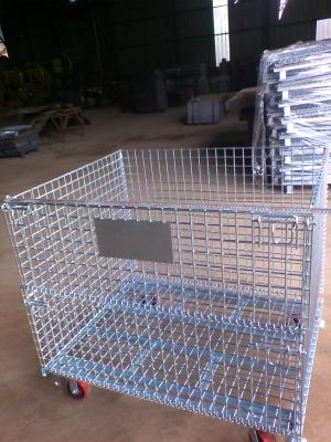 China wire mesh stroage box, stack rack storage box ,foldable storage cage for sale