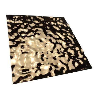 China SS 201 304 316 Rose Gold Embossed Ripple Stainless Steel Sheet for sale