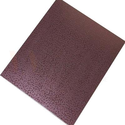 China 1500mmx300mm Decorative Stainless Steel Sheet Rose Red Stone Pattern Etched Finished for sale