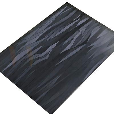 China Grass Pattern Etched Finished Titanium 0.3-3mm Black Brushed Stainless Steel Sheet for sale