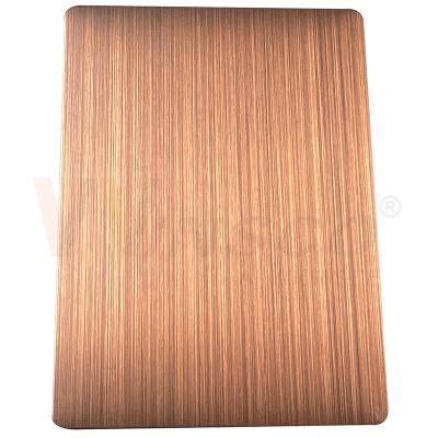 China 1500mmx3000mm Decorative Stainless Steel Sheet Hand Blackened Brushed Red Bronze for sale