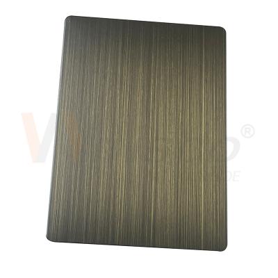 China 316 Decorative Stainless Steel Sheet 3mm Hand Blackened Brushed Green Bronze for sale