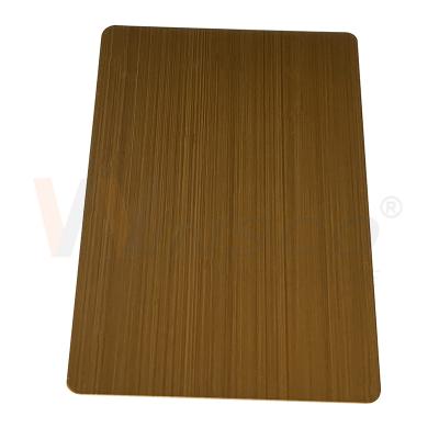 China 0.3-3mm Decorative Stainless Steel Sheet Hand Blackened Brushed Yellow Bronze Matt Cold Rolled for sale