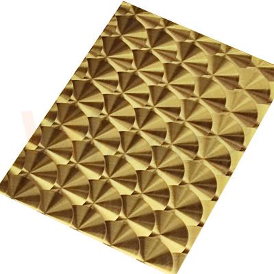 China CD Hairline Titanium Gold 3D Laser SS 201 304 316 Decorative Stainless Steel Plate for sale