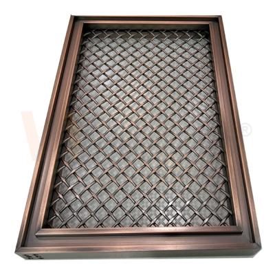 China Rhombus Shape Grid PVD Color Decorative Stainless Steel Mesh For Home Decoration for sale