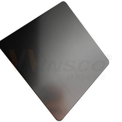 China 4x8ft Satin Black Titanium 304 Hairline Finish Stainless Steel 0.4mm-3.0mm For Decoration Sheet for sale
