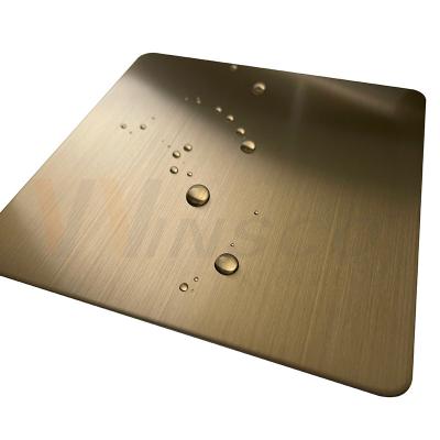 China Brushed Hairline Stainless Steel Sheet 5x10ft AISI 201 304 316 Champagne Gold for sale