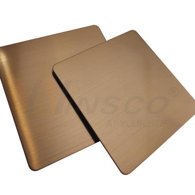 China Satin Red Copper Hairline Stainless Steel Sheet 316l Finished AFP Ornamental New Style for sale