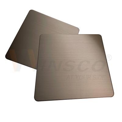 China Anti Corrosion Bronze Hairline Stainless Steel AISI 201 304 316 Sheet for sale