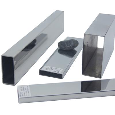 China Brushed Mirror Inox Decorative Hollow Stainless Steel Rectangular Pipe 30mmx10mm 40mmx20mm 60mmx30mm Ss 201 304 316 for sale