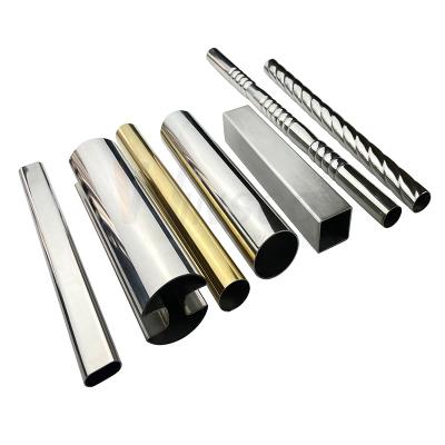 China AISI 201 304 316 Inox Metal Tube Round Square Rectangular Oval Slot Embossed Shape Stainless Steel Welding Pipe for sale