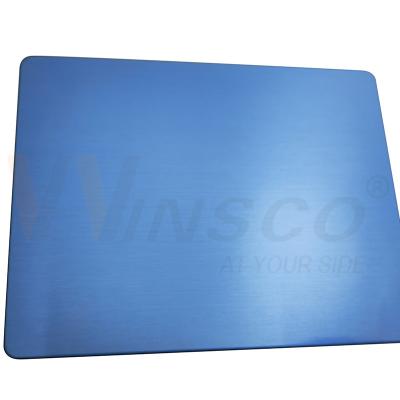 China SS 201 Cold Rolled Hairline Inox Plate Metal 4'' X 8'' Blue Satin SS No.4 Sheet for sale