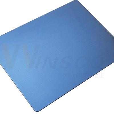 China SS 304 304L Satin Inox Metal Plate Brushed Sapphire Blue Matte Stainless Steel Sheet 3.0mm Thickness for sale
