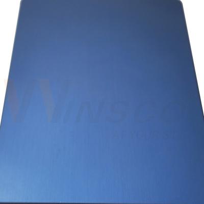 China Brushed Sapphire Blue Color Stainless Steel Matte Sheet 1250mmx2500mm SS 304 Satin Mill Edge Plate for sale