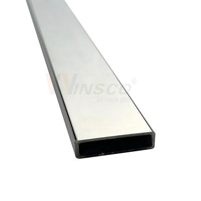 China TP 201 304 316 Inox Flat PIpe 0.4mm-2.0mm Thickness Stainless Steel Rectangular Tube 30mmx10mm for sale