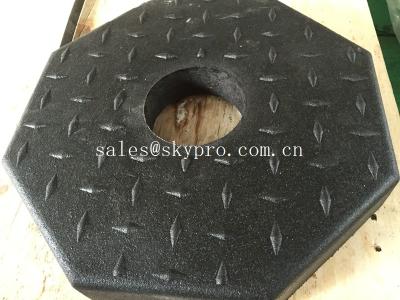 China Outside use black pole rubber pedestal / octagon crumb rubber base support for sale