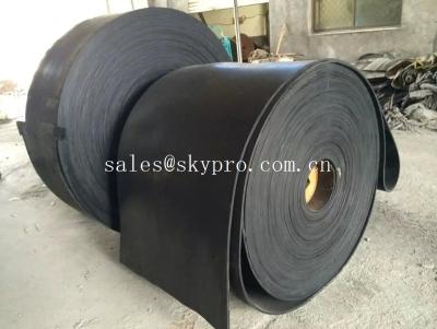 China Multi-ply black EP rubber conveyor belt abrasion and heat resistant for sale